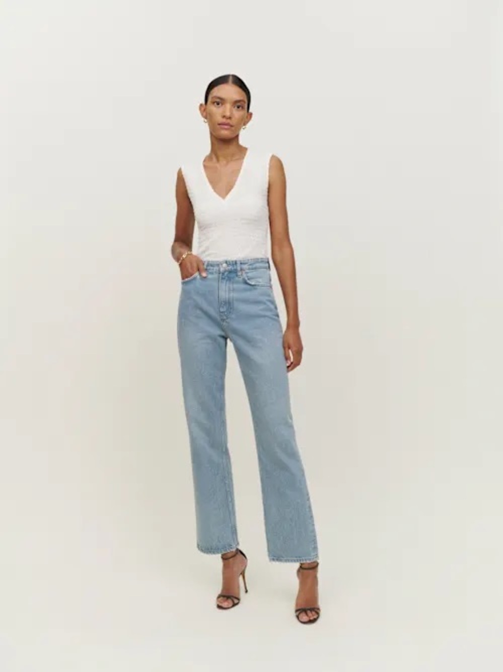 Reformation Sandy High Rise Straight Sloane Jeans 26